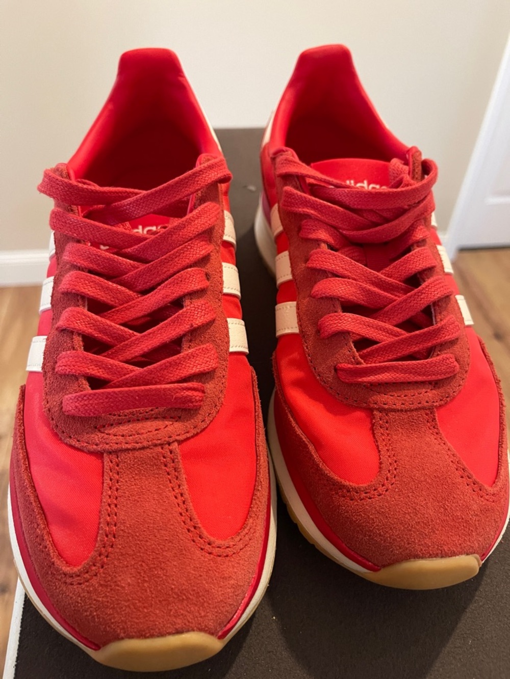 adidas Red and White Low-Top Sneakers